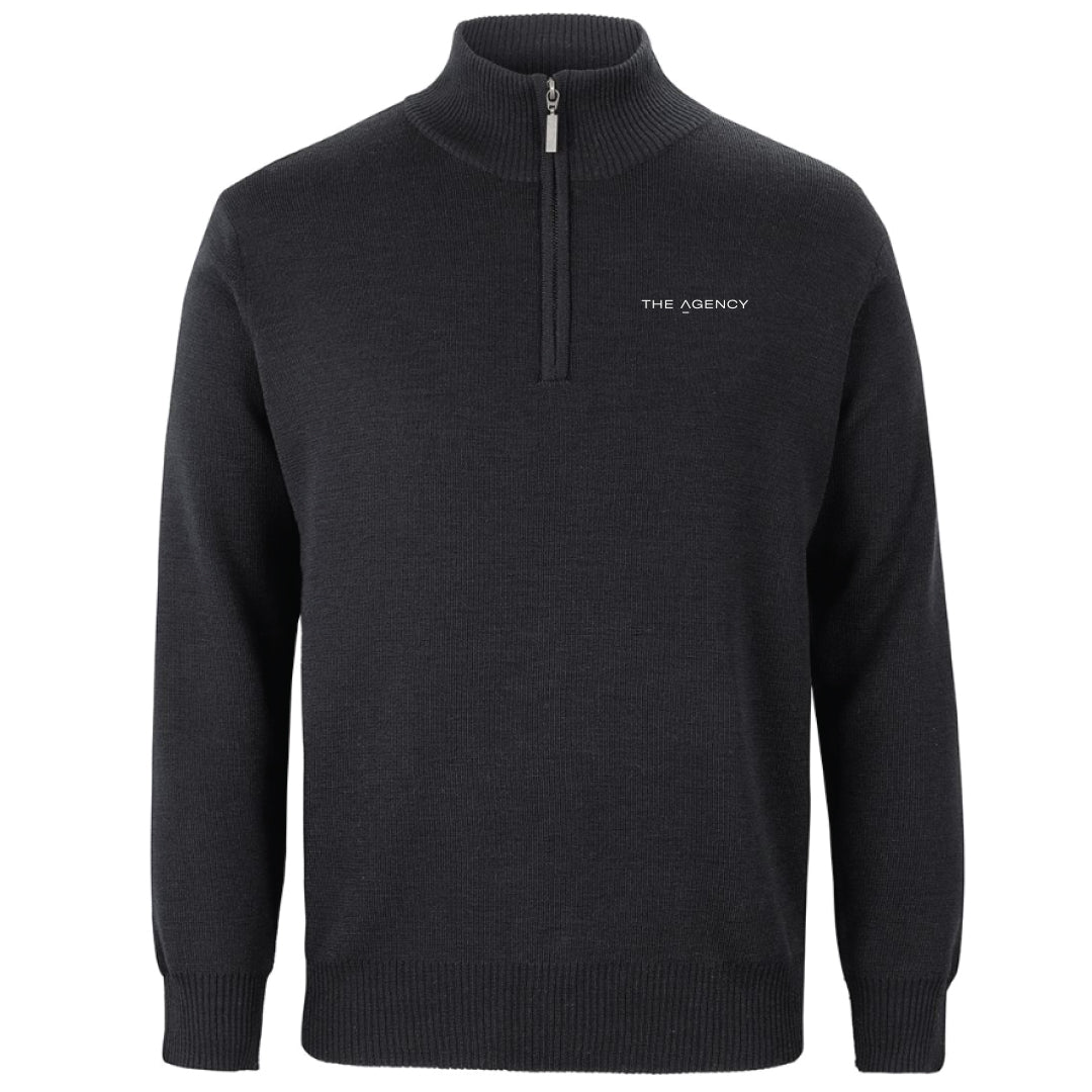 Mens Wool Blend Half Zip Jumper